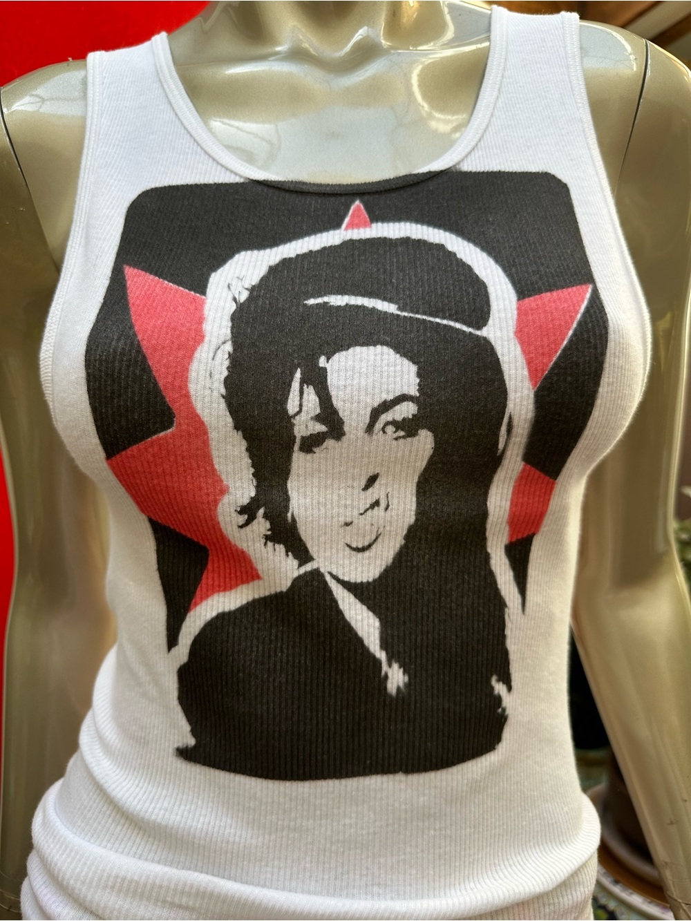 ⚡️No! No! No! Rehab Amy Winehouse graffiti ribbed tank top rockstar approved M